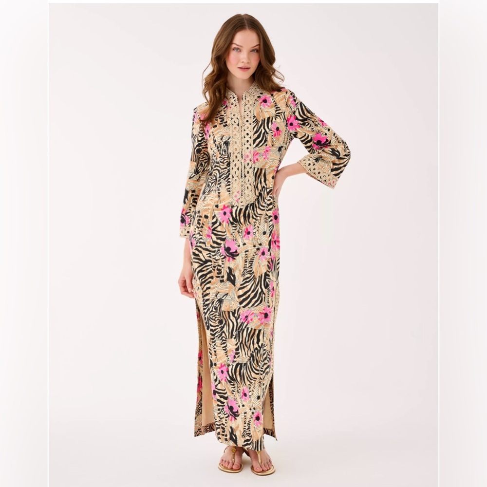 NWT Lilly Pulitzer Shealyn Stretch Maxi
Caftan Sz 4 Rutabega El Morocco